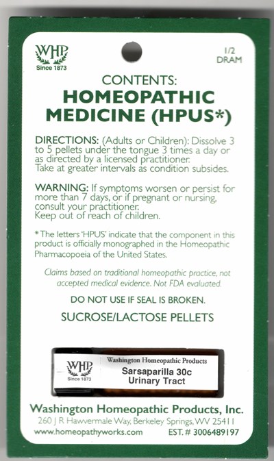 Label (Sarsaparilla 30c)